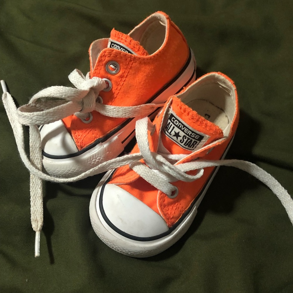 Toddler Size 4 Neon Orange Converse Shoes